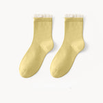 Women's Socks丨Winter 5 Pairs Frilled Cotton Socks