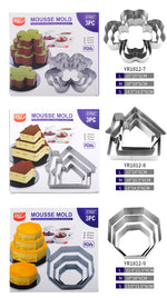 Pattern Mousse Mold丨3 Peices Household Cake Mold Set