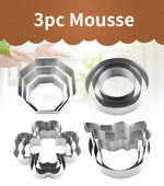 Pattern Mousse Mold丨3 Peices Household Cake Mold Set