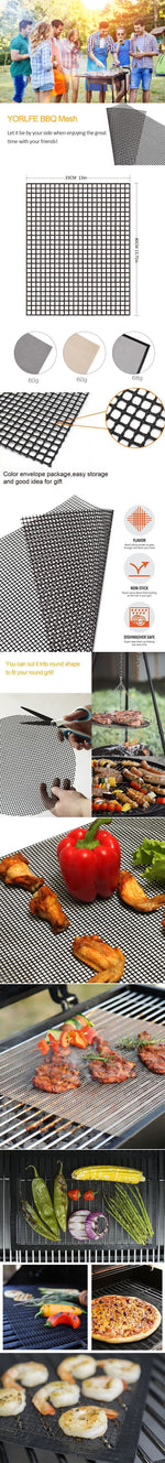 BBQ Grill Mesh Mat丨Non Stick Reusable Barbecue Accessories