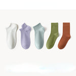 Women's Socks丨5 Pairs Mixed Color Cotton Socks