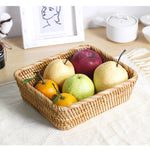 Rectangle Fruit basket丨Handmade Rattan Weaving Snacks Storage Baskets