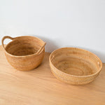 Round Fruit basket丨Handmade Rattan Weaving Storage Baskets