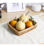 Rectangle Fruit basket丨Handmade Rattan Weaving Snacks Storage Baskets