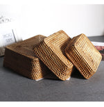 Rectangle Fruit basket丨Handmade Rattan Weaving Snacks Storage Baskets