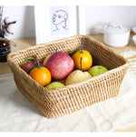 Rectangle Fruit basket丨Handmade Rattan Weaving Snacks Storage Baskets