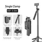 A61＆A62 Selfie Stick丨Hand-held Stabilizer Bluetooth Double Clamp Live Broadcast Support