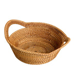 Round Fruit basket丨Handmade Rattan Weaving Storage Baskets