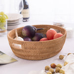 Round Fruit basket丨Handmade Rattan Weaving Storage Baskets