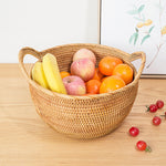 Round Fruit basket丨Handmade Rattan Weaving Storage Baskets