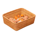 Rectangle Fruit basket丨Handmade Rattan Weaving Snacks Storage Baskets