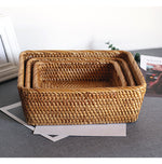 Rectangle Fruit basket丨Handmade Rattan Weaving Snacks Storage Baskets