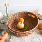 Round Fruit basket丨Handmade Rattan Weaving Storage Baskets