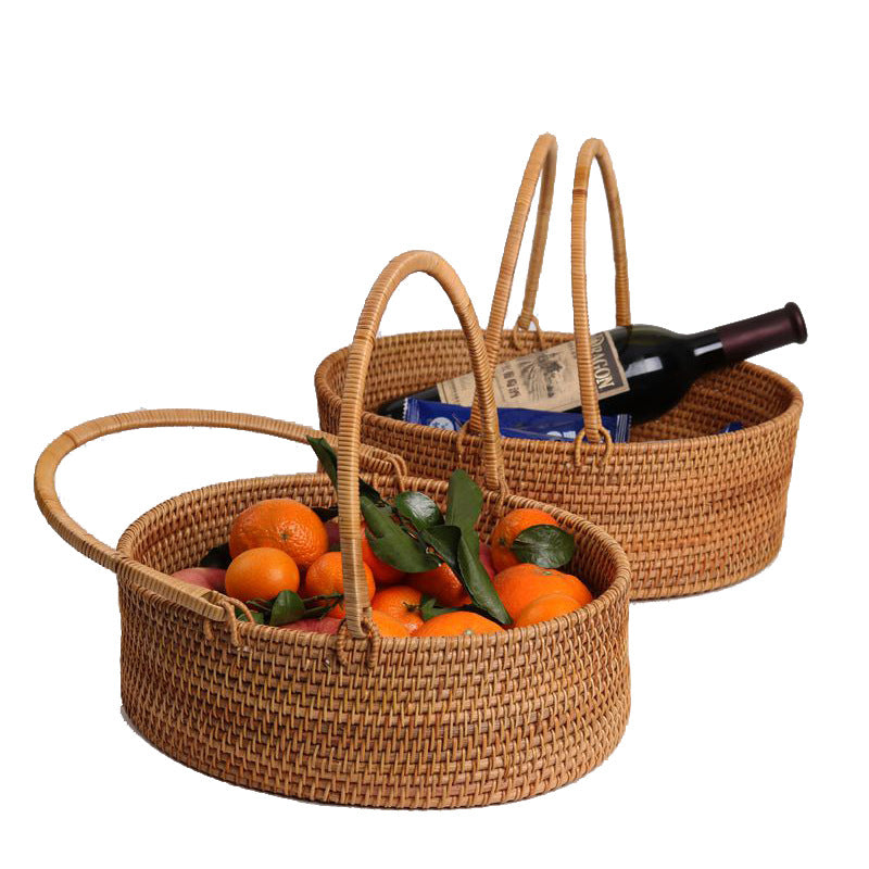 Picnic basket丨Rattan Weaving Outdoor Food Storage Baskets