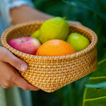 Square base Fruit basket丨Handmade Rattan Weaving Storage Baskets