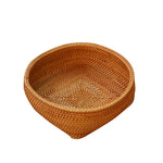 Square base Fruit basket丨Handmade Rattan Weaving Storage Baskets