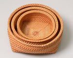 Square base Fruit basket丨Handmade Rattan Weaving Storage Baskets