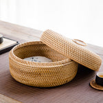 Storage basket with lid丨Rattan Storage Box