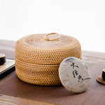 Storage basket with lid丨Rattan Storage Box