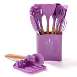 12Pcs Kitchen Utensils Set丨Silicone Cooking Accessories Storage Holder