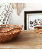 Lace Fruit basket丨Handmade Rattan Weaving Storage Tray