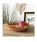 Lace Fruit basket丨Handmade Rattan Weaving Storage Tray