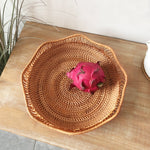 Lace Fruit basket丨Handmade Rattan Weaving Storage Tray