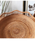 Lace Fruit basket丨Handmade Rattan Weaving Storage Tray