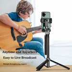 A61＆A62 Selfie Stick丨Hand-held Stabilizer Bluetooth Double Clamp Live Broadcast Support