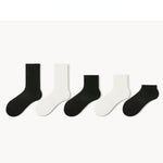 Unisex Socks丨5 Pairs Sweat Absorption Cotton Socks