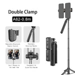 A61＆A62 Selfie Stick丨Hand-held Stabilizer Bluetooth Double Clamp Live Broadcast Support