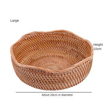 Wavy edge Fruit basket丨Handmade Rattan Weaving Storage Baskets