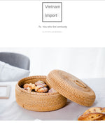 Storage basket with lid丨Rattan Storage Box