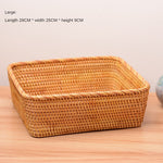 Rectangle Fruit basket丨Handmade Rattan Weaving Snacks Storage Baskets