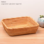 Rectangle Fruit basket丨Handmade Rattan Weaving Snacks Storage Baskets