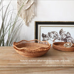 Lace Fruit basket丨Handmade Rattan Weaving Storage Tray