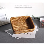 Rectangle Fruit basket丨Handmade Rattan Weaving Snacks Storage Baskets