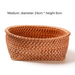 Square base Fruit basket丨Handmade Rattan Weaving Storage Baskets