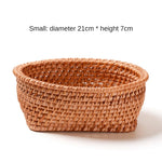 Square base Fruit basket丨Handmade Rattan Weaving Storage Baskets