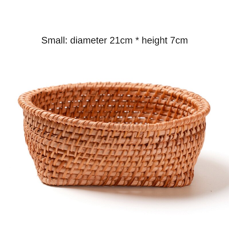 Square base Fruit basket丨Handmade Rattan Weaving Storage Baskets