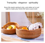 Wavy edge Fruit basket丨Handmade Rattan Weaving Storage Baskets