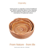 Wavy edge Fruit basket丨Handmade Rattan Weaving Storage Baskets