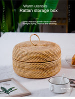 Storage basket with lid丨Rattan Storage Box