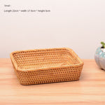 Rectangle Fruit basket丨Handmade Rattan Weaving Snacks Storage Baskets