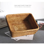 Rectangle Fruit basket丨Handmade Rattan Weaving Snacks Storage Baskets