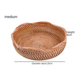 Wavy edge Fruit basket丨Handmade Rattan Weaving Storage Baskets