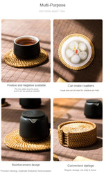 Rattan Cup mat丨Handmade Table Placemat