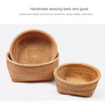 Square base Fruit basket丨Handmade Rattan Weaving Storage Baskets