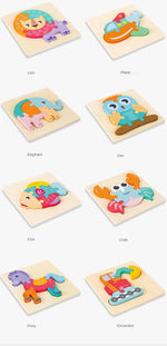 3D Puzzle Jigsaw for Kids丨Wooden Cartoon Educational Toys