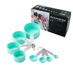 Measuring Cups and Spoons Set丨Stackable Plastic Kitchen Measuring Set with Stainless Steel Handle